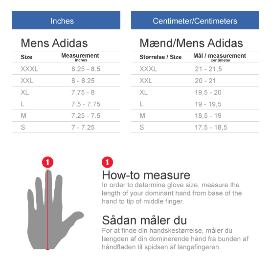 Adidas Football Gloves Size Chart
