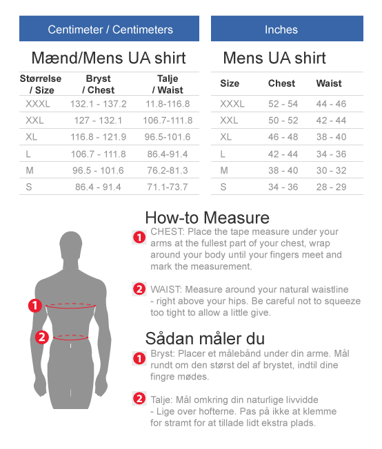 Under Armour Shirts size chart
